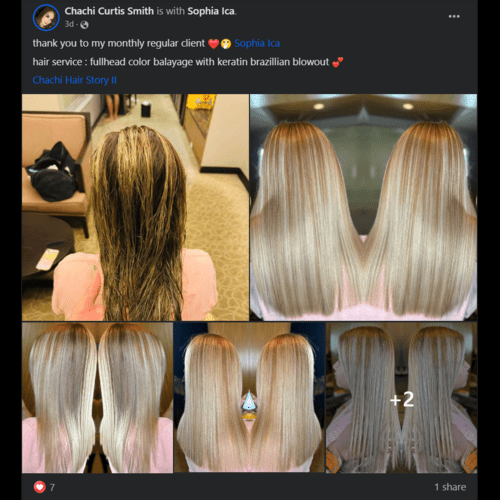 Full Head Color Balayage with Keratin Brazilian Blowout