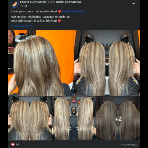 Highlights Balayage Retouch Hair Color with Keratin Brazilian Blowout