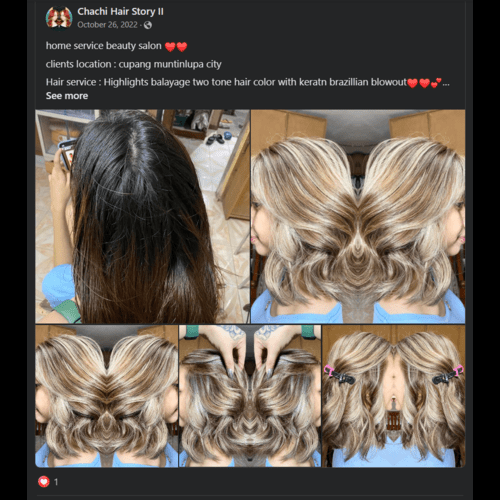 Highlights Balayage Two Tone Hair Color with Keratn Brazillian Blowout