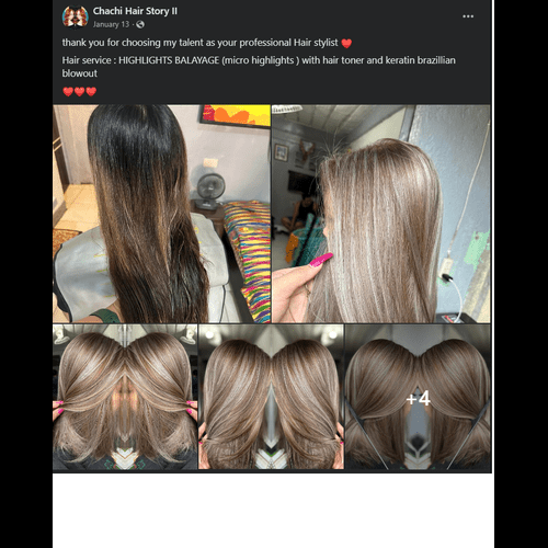 Highlights Balayage (micro highlights) with Hair Toner and Keratin Brazilian Blowout