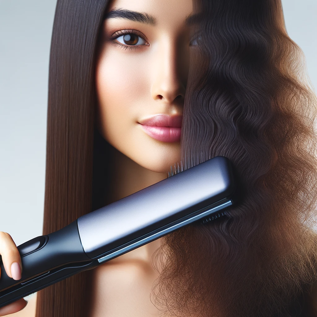 Hair Ironing of Frizzy Hair